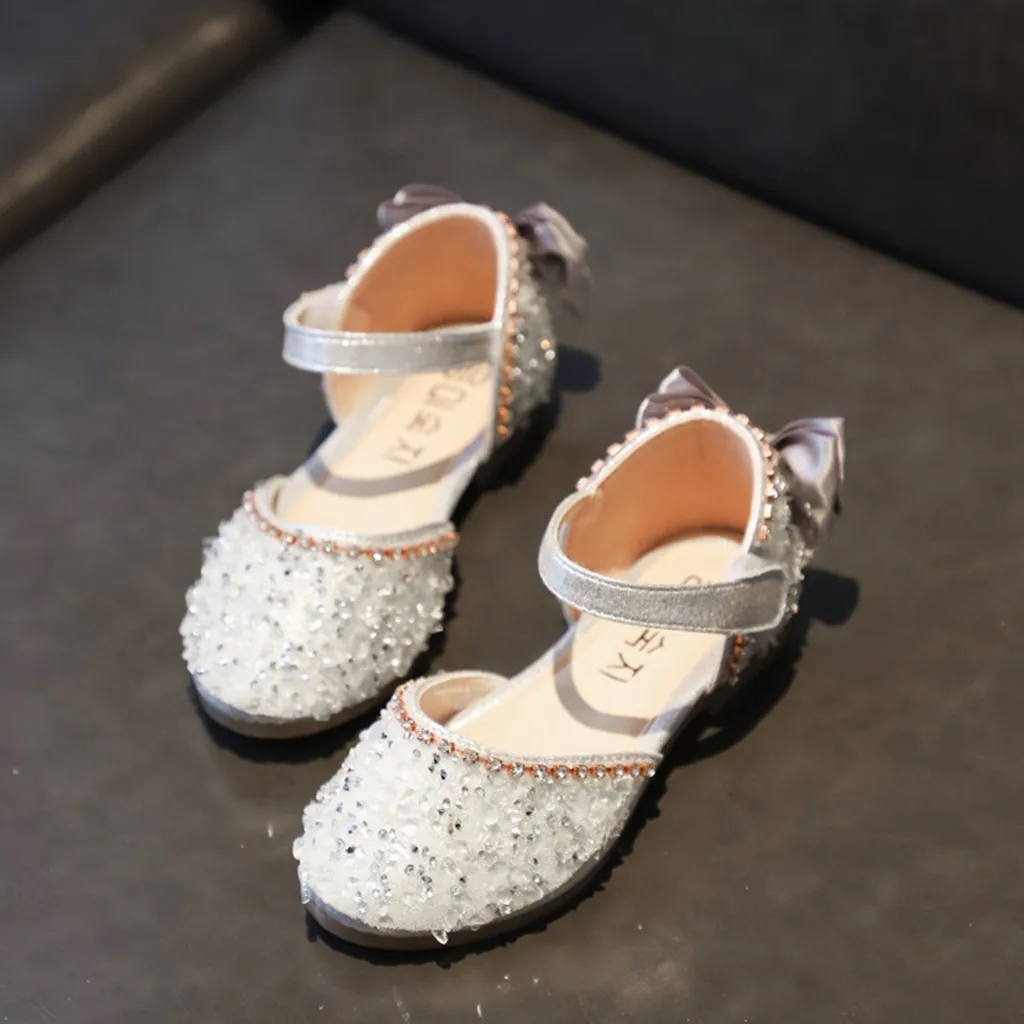 Сандалии для маленьких девочек; летняя обувь для маленьких девочек с бантом; шикарная обувь для новорожденных; сандалии принцессы с бантом; сандалии с кристаллами; 19MAY24P20