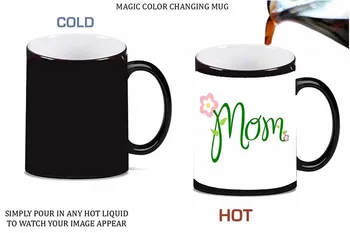 

Mom Flowers Design Magic Color Morphing Ceramic Coffee Mug Tea Cup