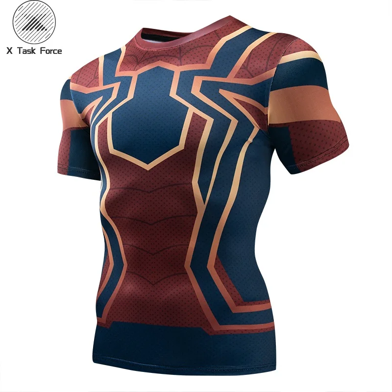 

Raglan Sleeve Spiderman 3D Printed T shirts Men Compression Shirts 2019 Summer NEW Cosplay Costume Tops For Male Fitness Cloth