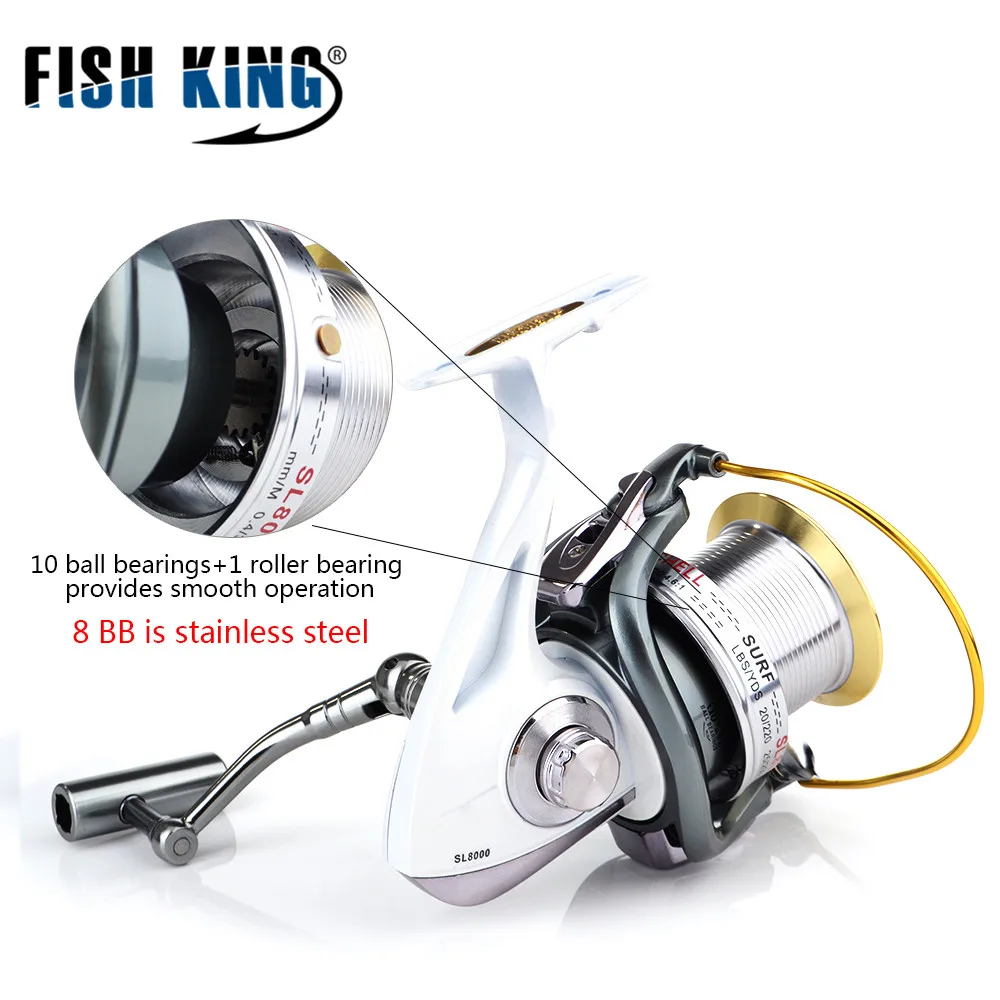 

FISH KING Spinning Reel Full Metal Body 18KG Drag Boat Fishing Reel with 11 BBs 4.6:1 Gear Ratio