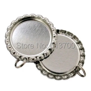 

Sliver Both Side Colored Flattened Bottle Caps For Crafts Jewelry Metal Crown Cap Dome Beer Cap Flat BottleCaps With Hole Rings