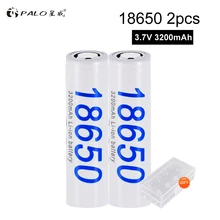 PALO Original 18650 battery 3.7V 3200mAh 18650 Lithium-ion Rechargeable Battery For Flashlight Electronic Cigarette batteries beacon 18650 3200mah rechargeable battery black 2 piece pack