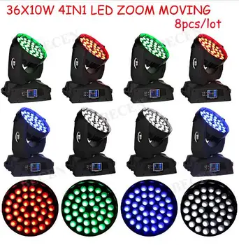 

Ship from Euro 36x10W 4in1 Zoom LED Moving Head Light RGBW 11-58 degree LED Moving Head Light 8pcs