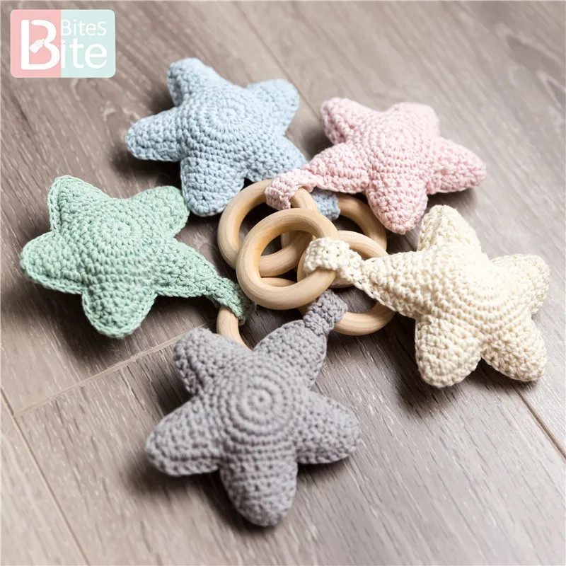 Bite bings 1 шт. Amigurumi Star Mobile для детской кроватки, подвесные игрушки, погремушки для младенцев, забавные Развивающие игрушки для малышей, вязанные крючком детские игрушки