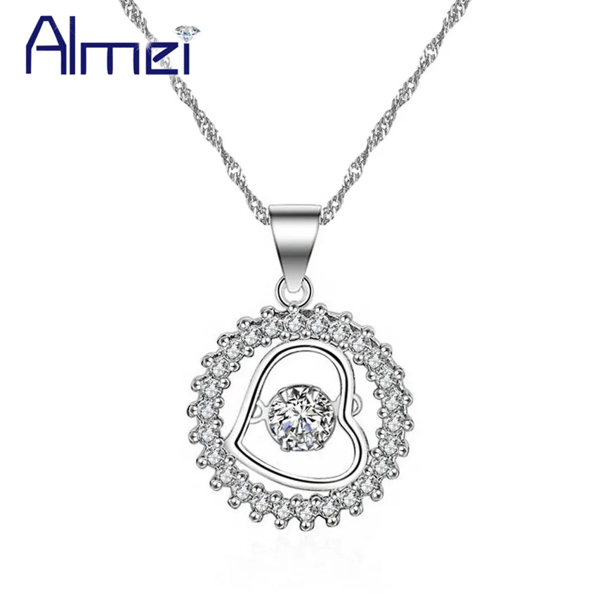 Almei скидка 15% Сердце колье заявление Цепочки и ожерелья Для женщин Серебряный