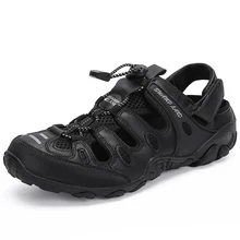 Летняя обувь; Мужские дышащие пляжные сандалии; мужские шлепанцы на речном море; уличная спортивная обувь; нескользящая водонепроницаемая обувь на плоской подошве; Zapatos De Hombre