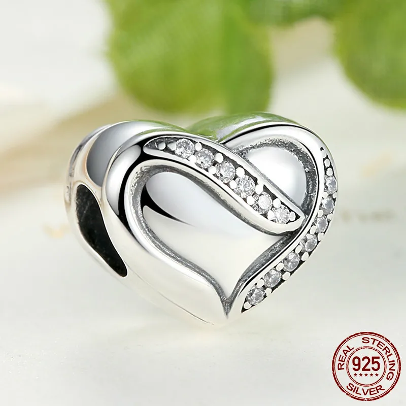 

Real Pure 925 Sterling Silver Ribbon of Love Charm Beads Fit Original Pandora Bracelet & Necklace Authentic Fine Jewelry