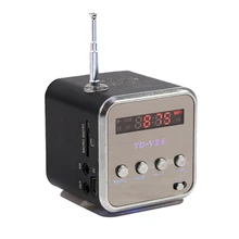 TD-V26 портативный радио-микрофон с ЖК-дисплеем Поддержка Micro SD/TF MP3 музыкальный плеер цифровой FM совместимый для ноутбука