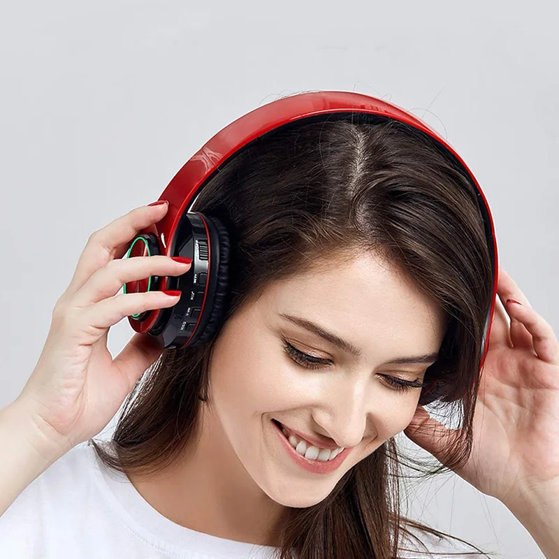 Bluetooth наушники беспроводная гарнитура с микрофоном и крутой светодиодной