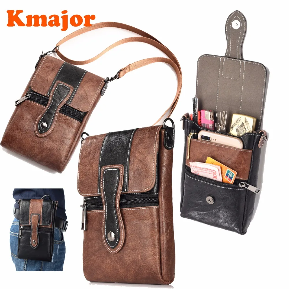 

Men PU Leather Wallet Bag Waist Belt Pack Cell Phone Purse Case Lanyard zipper Pouch for Blackview BV9500 BV9600 pro DOOGEE S90