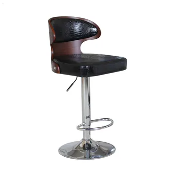 

New European Bar Stools Bar Chair Nordic Bar Stool Swivel Chair Solid Wood Back Cash Register Front Desk High Stool
