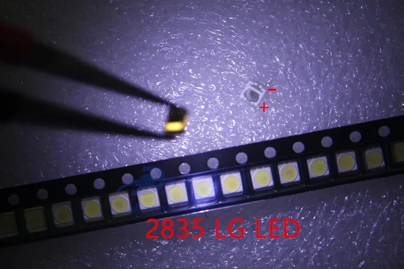 500 шт./лот 3528 2835 3 в SMD светодиодные Бусины 1 Вт LG 100LM холодный белый для телевизора с