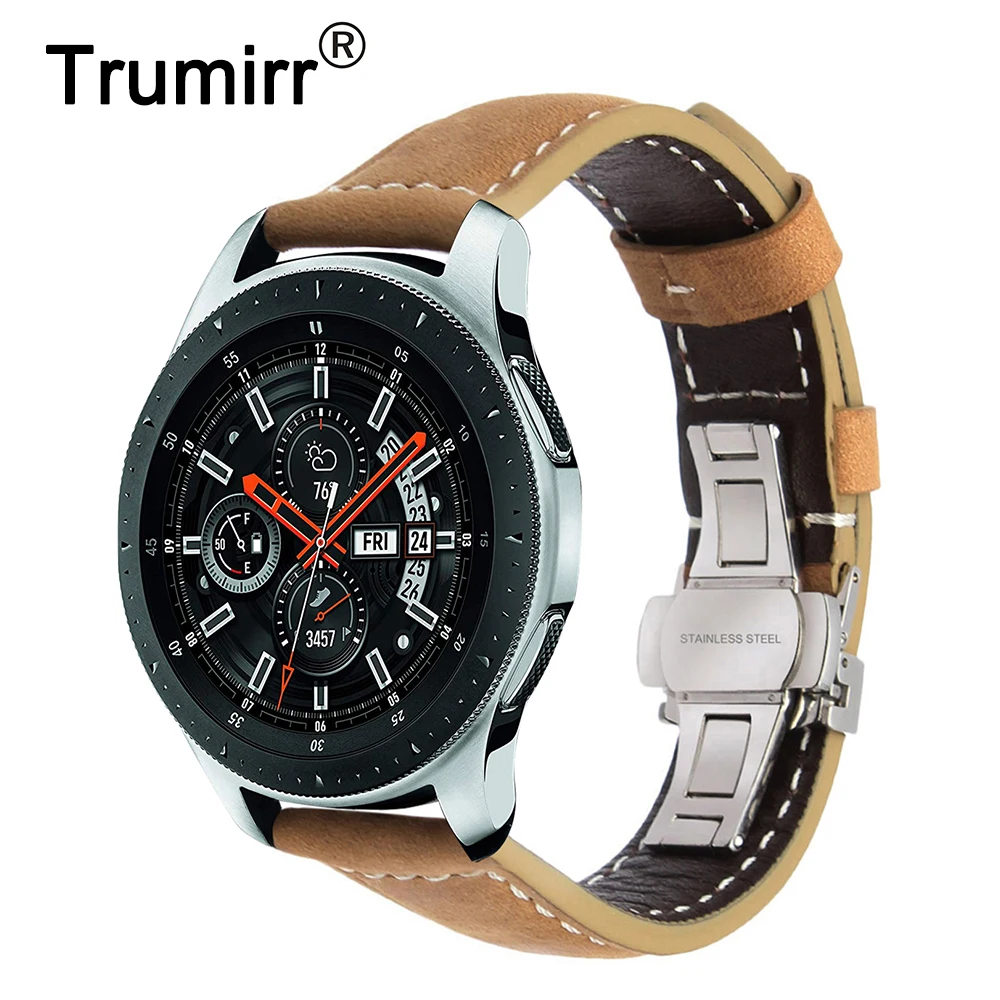 Ремешок итальянский из натуральной кожи для Samsung Galaxy Watch 46 мм 42 быстросъемный