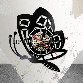 

Beautiful Butterfly Insects study biology subject Wall Art Decor Vinyl Record Clocks Modern Design Decorative Clock