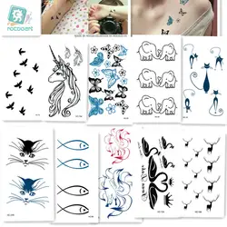 10 шт. 1 компл. бабочка птица черный слова Временные татуировки Стикеры для Для женщин Для мужчин модные Применение Водонепроницаемый Flash Tatoo