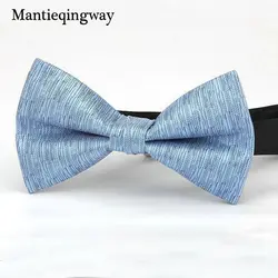 Mantieqingway 12*7 см полиэстер лук Галстуки для мужские Костюмы одноцветное Цвет лук Галстуки для свадьбы gravats corbatas тонкий из Vestidos галстук