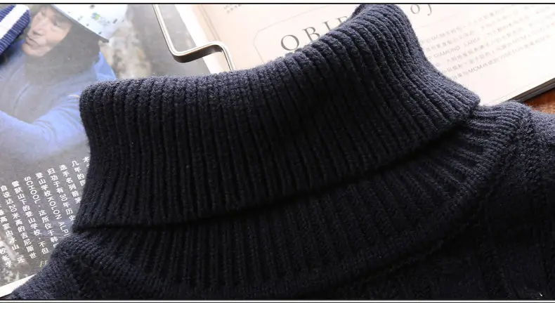 3Colors Turtleneck Sweater Pullovers Men Thick knitted Sweater Jumpers Man Winter Warm Acrylic Male knitwear Autumn Tmall Brand-02