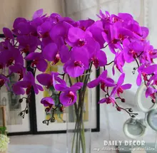  106cm real touch 9 head artificial large latex butterfly orchids wholesale wedding decorative silk Phalaenopsis flowers 