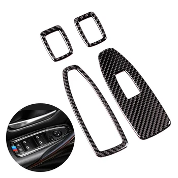 

For BMW 3 4 Series F30 F32 2013 2014 2015 2016 2017 2018 Carbon Fiber Car Interior Window Lift Switch Button Cover Decor