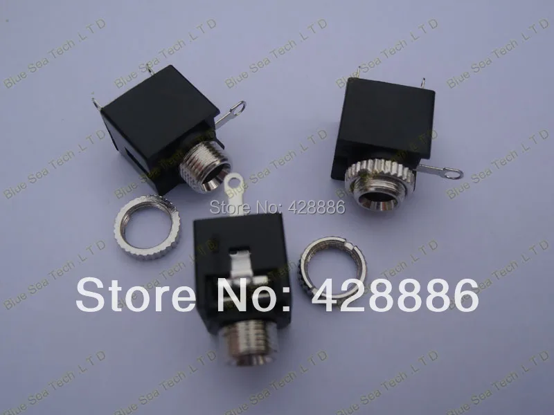 40X 3 5mm Headphones earphones Stereo Jack Socket Switch With nut PCB Panel Mount Chassis Free Shipping