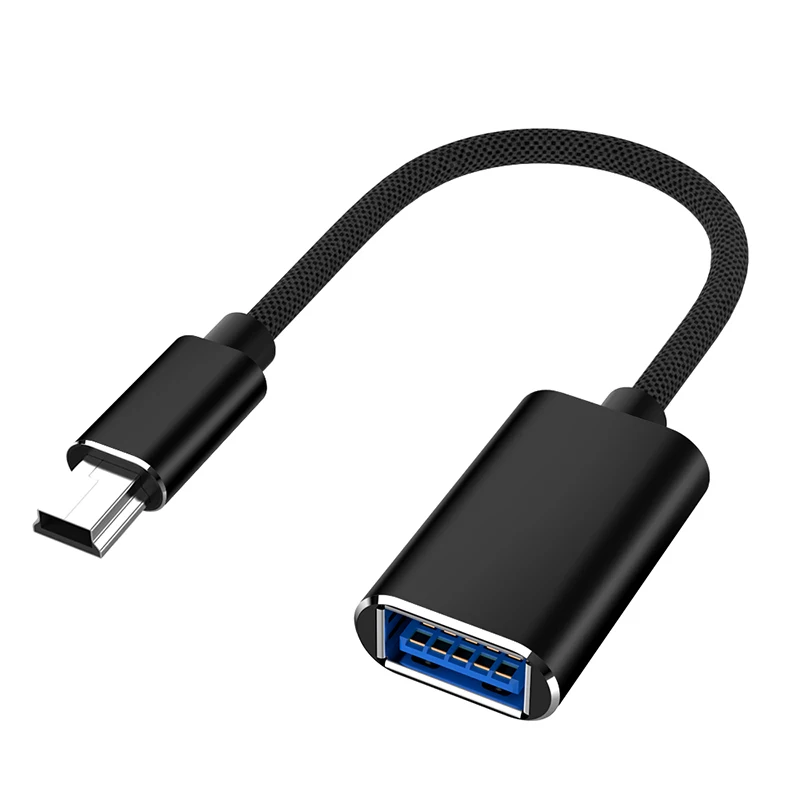 Мини-usb OTG кабель Быстрая скорость USB мини-b 5Pin папа к USB 3,0 Женский конвертер данных Кабель-адаптер для samsung galaxy Android - Цвет: Черный