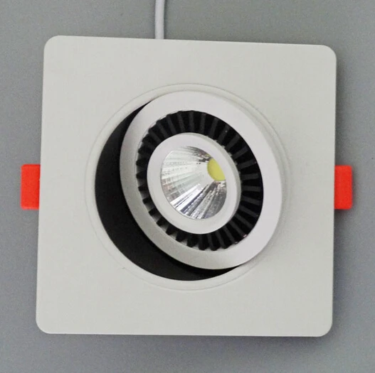 

Free Shpping 9W 12W Dimmable Cob Led Ceiling Down light Recessed Led Down lamp 360 degree rotation Square Led lamp AC85-265V