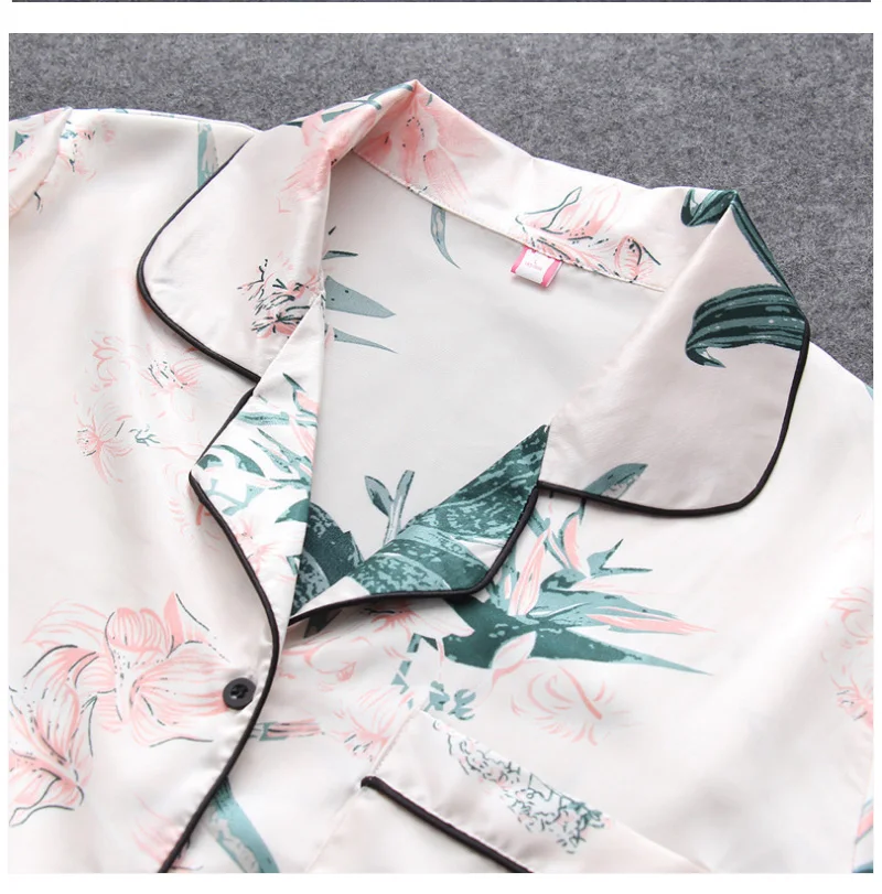 Satin Sleepwear Sexy Pyjamas Pijamas Women Pajamas Sets Slik Sleep Lounge 7 Pieces Nightwear Ladies Pajama Suit Indoor Clothing for women (3)