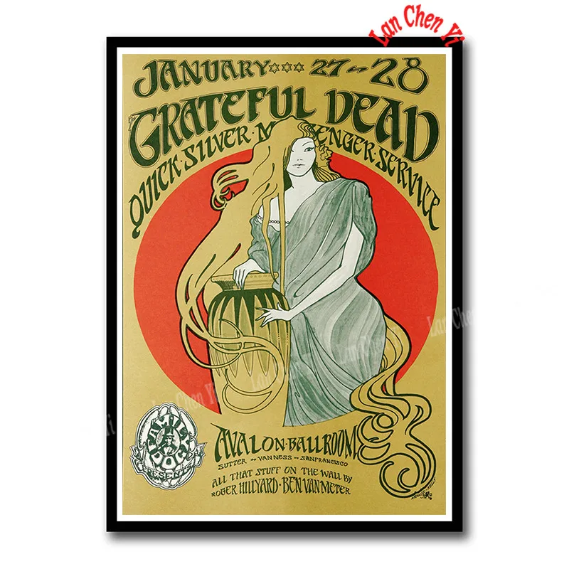 The Grateful Dead рок-музыка с покрытием бумажные плакаты настенные стикеры домашний Декор постер для бара/кафе 42*30 см