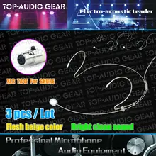 3 комплекта/партия шт./лот XLR Сделано в Китае TA4F 4-контактный разъем бежевый Цвет гарнитура с наушным креплением ушной крючок головной микрофон для SHURE Беспроводной поясной