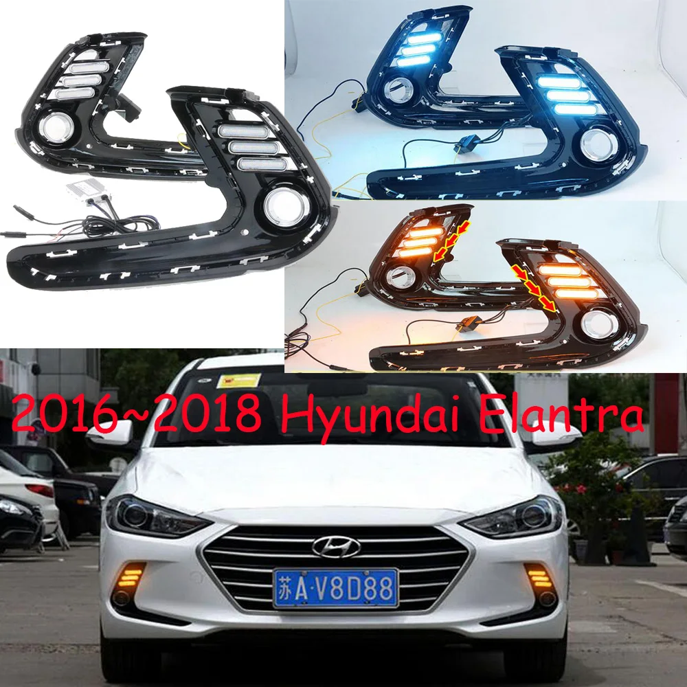 1 Набор бампер головной светильник для Hyundai Elantra Дневной 2016 ~ 2018y автомобильные