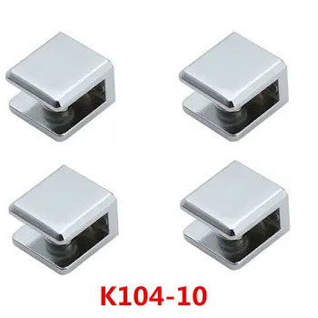 

8pcs/lot K104-10 For 8 to 10mm glass board Square shape Glass Clamps chrome finished Zinc Alloy Shelves Support Bracket Clips