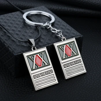 

Anime Jewelry Hunter x Hunter Keychain & Necklace GON FREECSS License Pendant Car Keyring Holder Chain Choker Christmas Gift