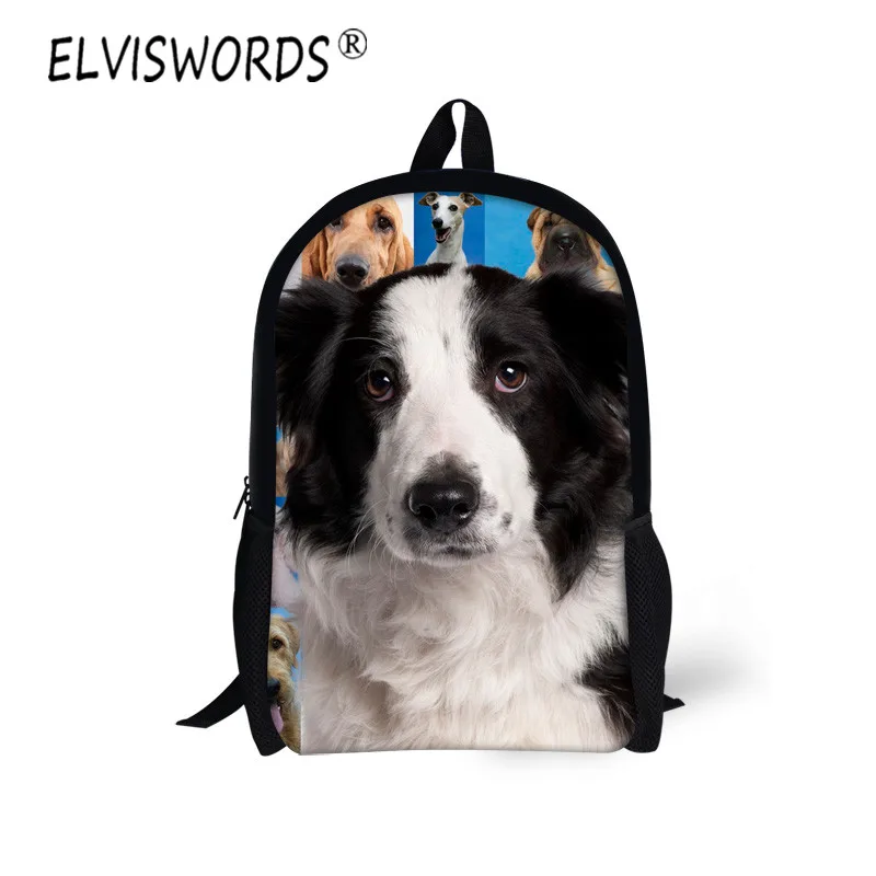 Elviswords Милые 3D собака печать BookBag Для женщин Стиль Школьные ранцы для подростков