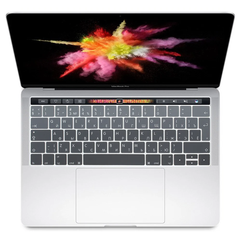 ЕВРО Великобритания русский силиконовый чехол для клавиатуры для нового MacBook Pro 13 A1706 Touchbar Pro 15 A1707 с сенсорной панелью выпуска