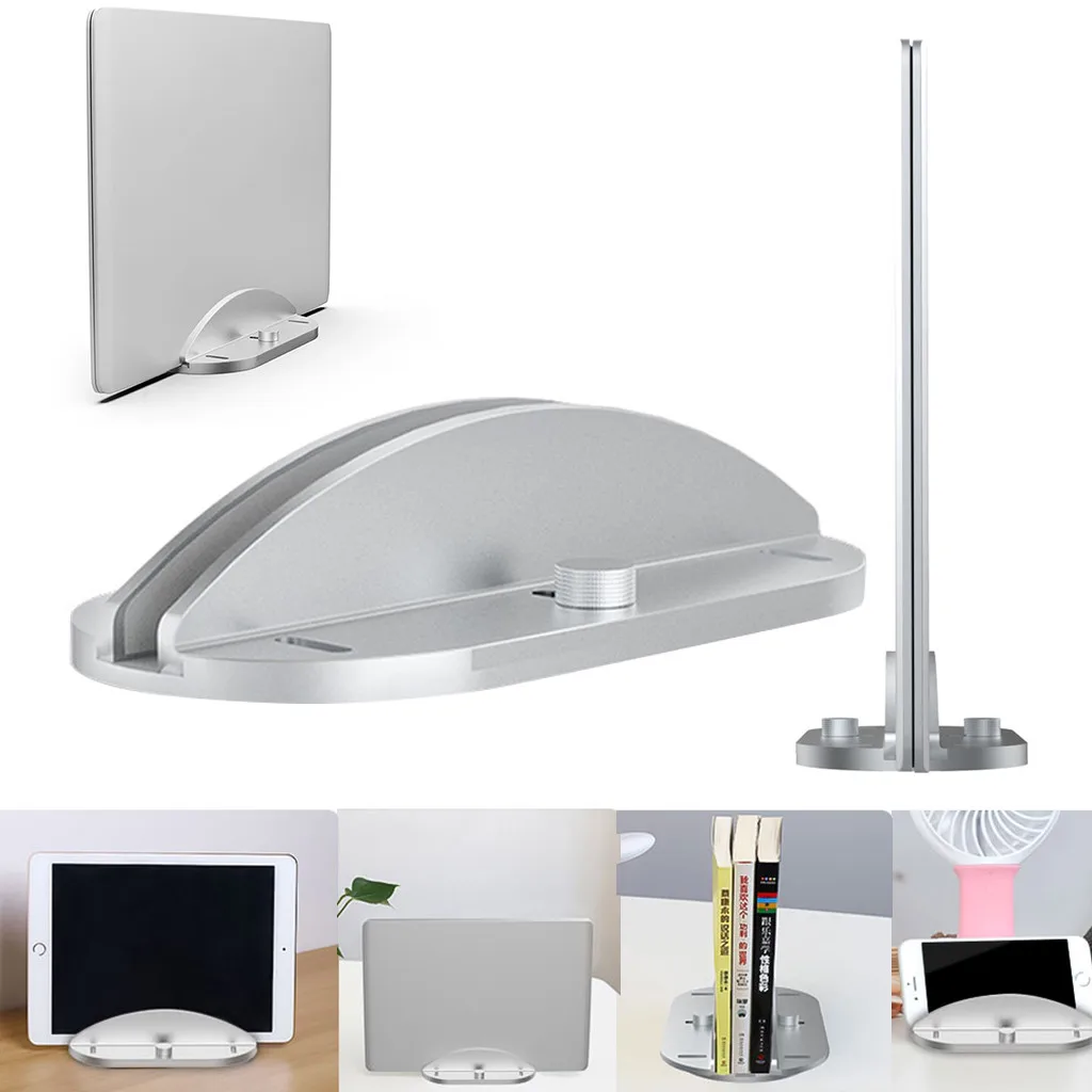 Adjustable Vertical Laptop Stand Desktop Space-saving Dock Aluminum Holder for  MacBook Pro for Microsoft Surface for Dell XPS