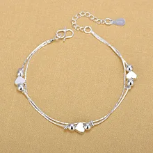 Посеребренные ножные браслеты 925 модные серебряные ювелирные изделия цепь ножной браслет для женщин девушки друг ноги босиком сандалии пляжные украшения для ног