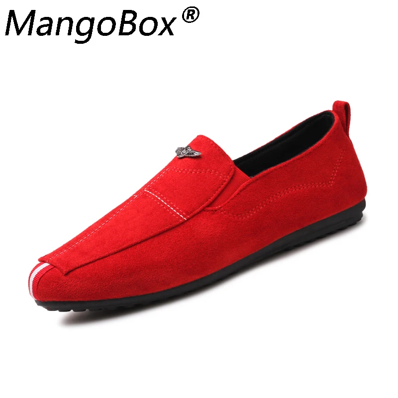 

Man Leather Shoes Walking Ventilation Casual Men's Sapato Masculino Red Bottom Slip on Driving Moccasin Male Loafers Flat Shoes