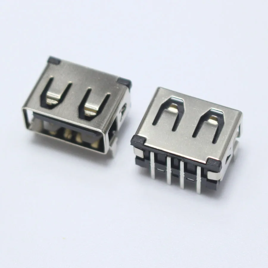 10 Pieces of USB Type A Female Socket 90 Degree Jack Connector Socket