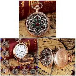 Винтаж Для женщин алмазов карманные часы с Цепочки и ожерелья часы подарок XR2402 высокое качество TT @ 88