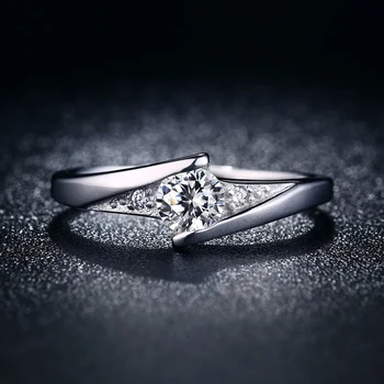 

New Original Design Cubic Zircon Crystal Silver Rings For Female Fashion Bridal Wedding Engagement Rings Jewelry