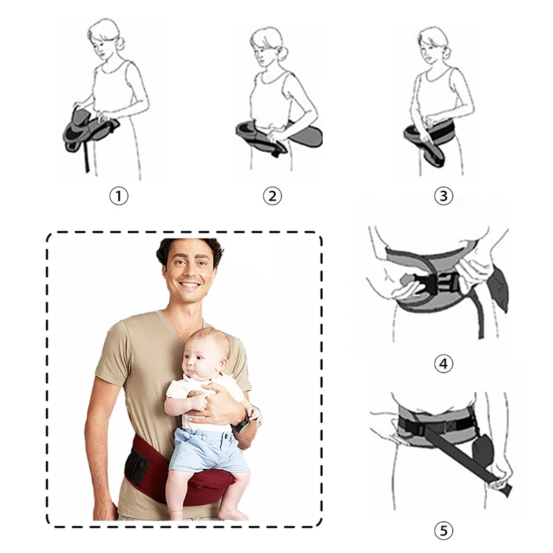 Регулируемая кенгуру Хипсит(пояс для ношения ребенка) кенгуру ходоки слинг для новорожденных держать карман сумка рюкзак группа хипсетов Дети младенческой хип сиденья