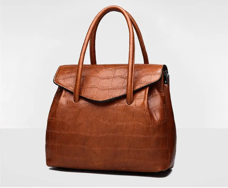 MJ Women Handbag Alligator PU Leather Shoulder Bag Female Large Capacity Top-Handle Bags Luxury PU Leather Tote Messenger Bag (25)