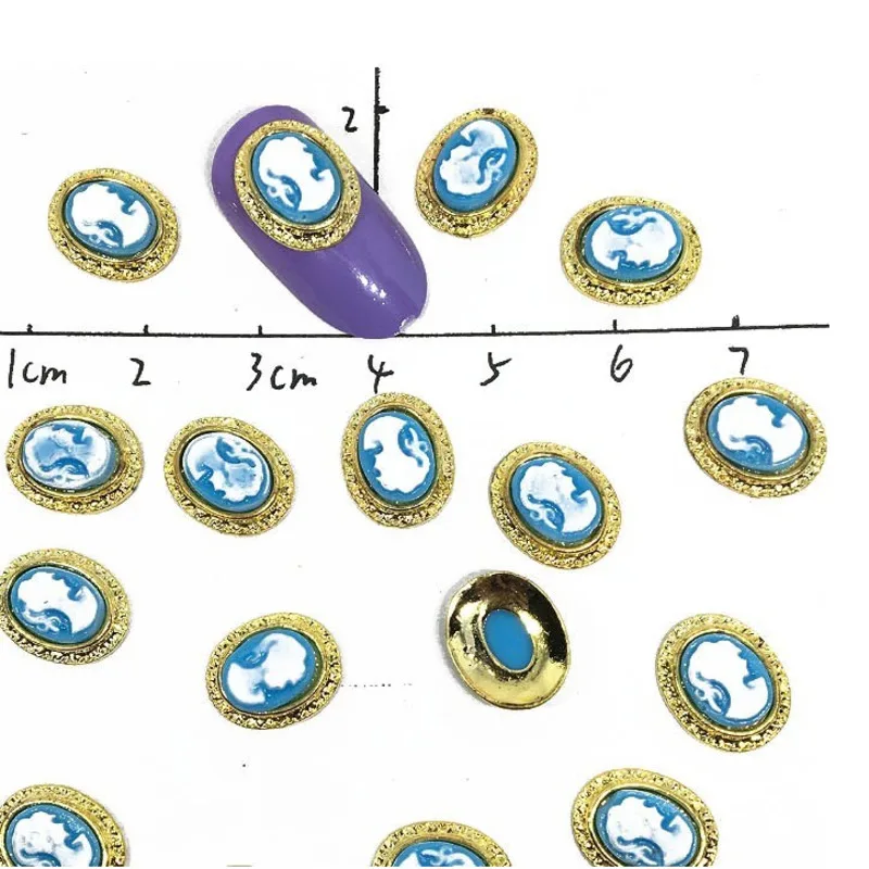 10 шт. Камея 3d аксессуары для дизайна ногтей украшения сплав амулеты акриловая знаменитая картина голова портрет Nailart фоторамка ювелирные изделия
