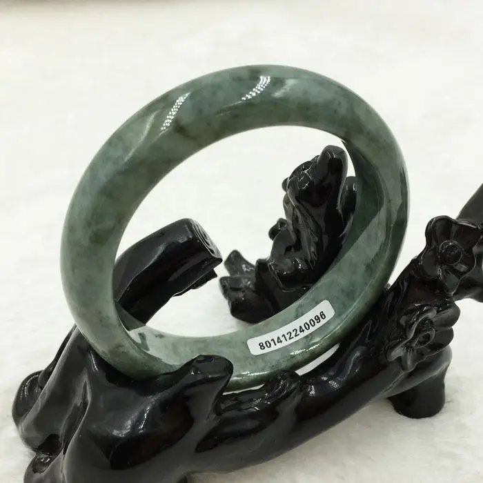 

53mm Certified Grade "A" Natural Green Jadeite Jade Gems Bracelet Bangle 240096