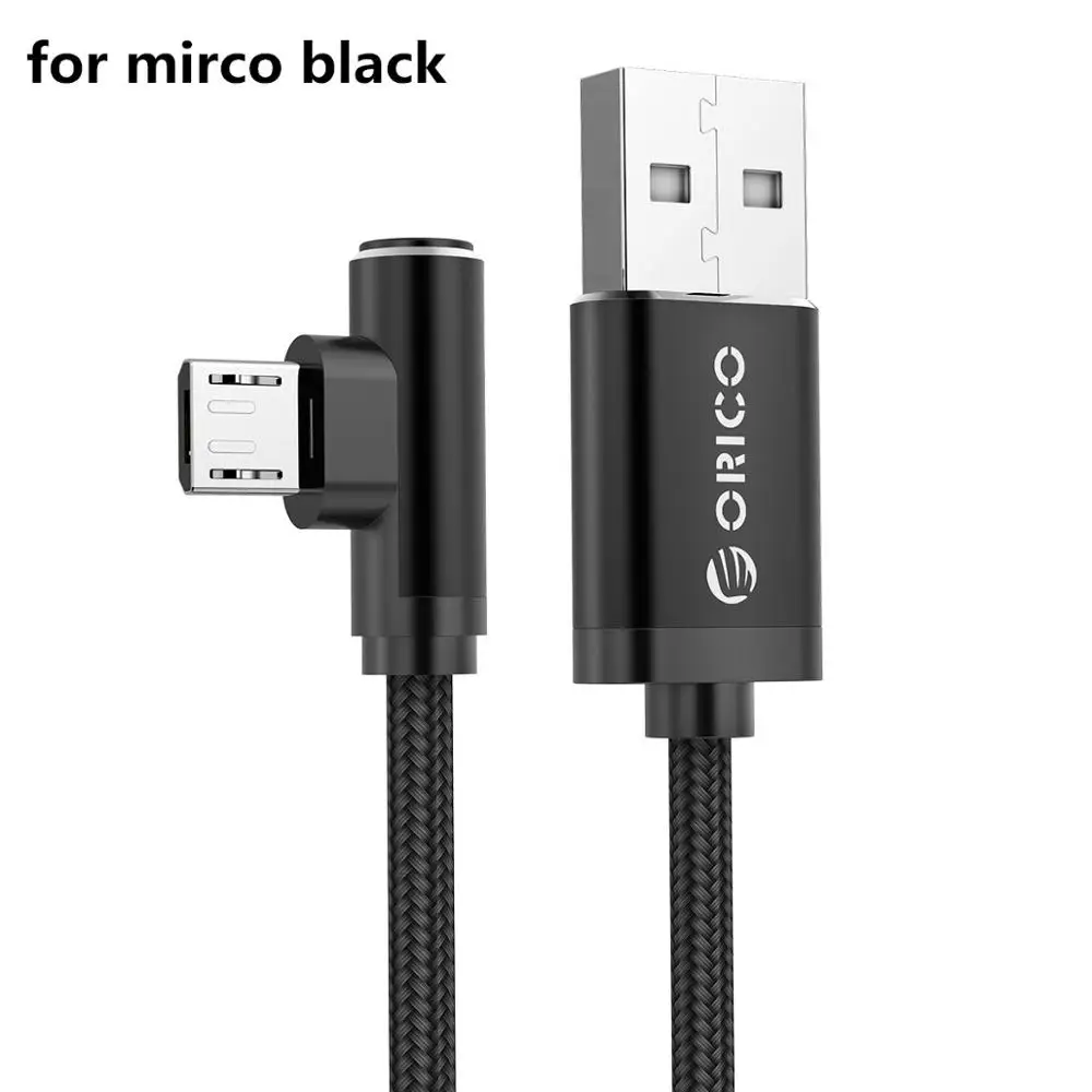 ORICO USB кабель для iPhone 11 XS 8 7 кабель быстрой зарядки для huawei Xiaomi sony телефон зарядное устройство кабель передачи данных 2.4A нейлон локтевой кабель - Цвет: black for Mirco