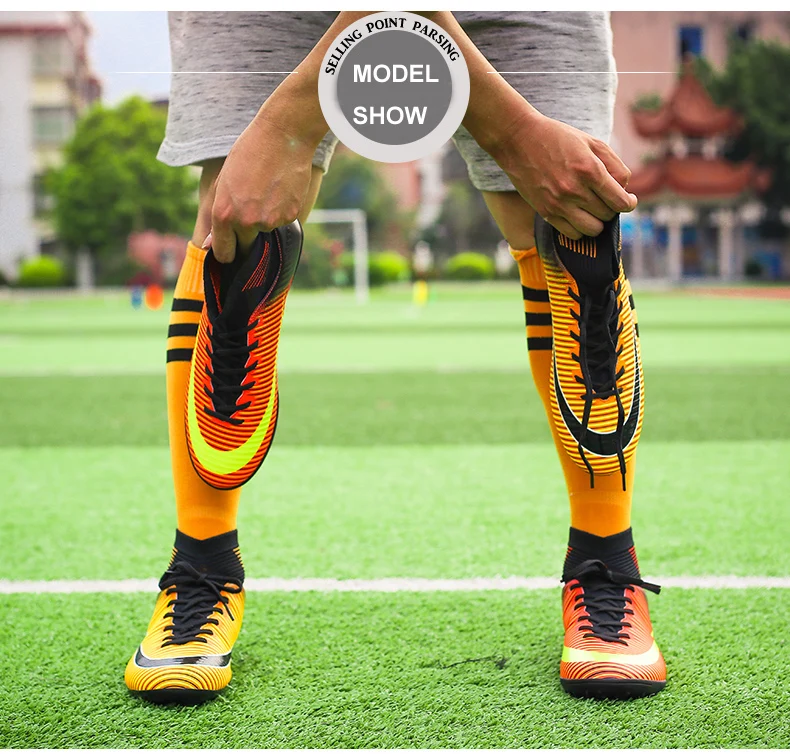 Осень новое поступление Для мужчин Обувь для футбола открытый шипы профессиональные Футбол тренировочные кроссовки мальчиков футбольные
