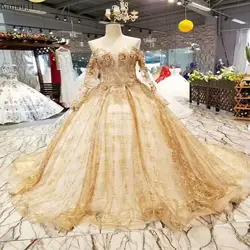 Vestido de fiesta на шнуровке длинным рукавом Милая-образным вырезом спинки Кружева Аппликация суд Поезд Пром Платье покупки онлайн реальные фото