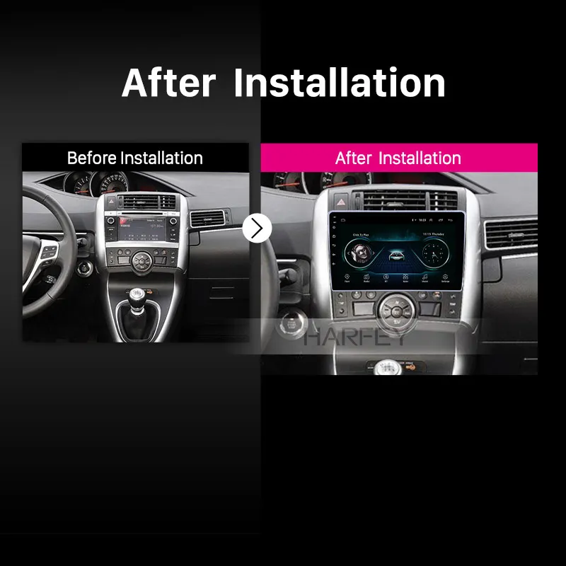 Best Harfey Android 8.1 9" GPS Navigation Radio for Toyota Verso 2011-2016 with WIFI Bluetooth AUX support Carplay Digital TV SWC 5