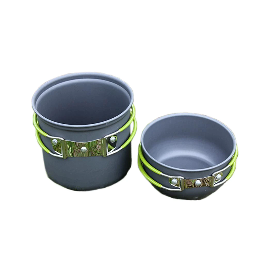 SZ-LGFM-Tragbar al aire libre juego de cocina Eloxiertem de aluminio no-Stick Pot Camping picnic Wandern Utensilien für eine persona