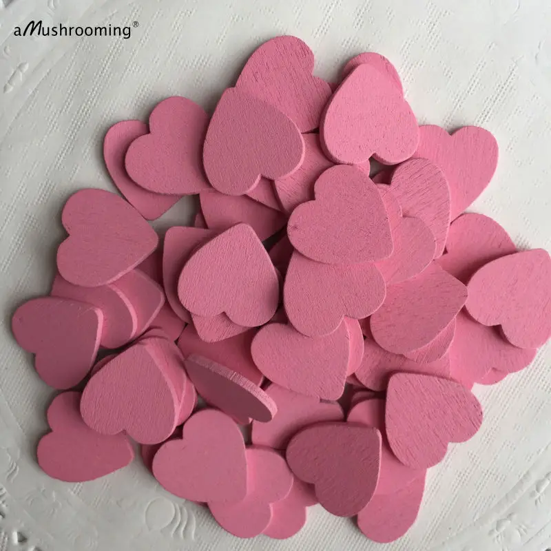 Mini de madera corazones de color rosa Hogar Artesanía Pascua El Dia De La Madre San Valentín Boda 25-50